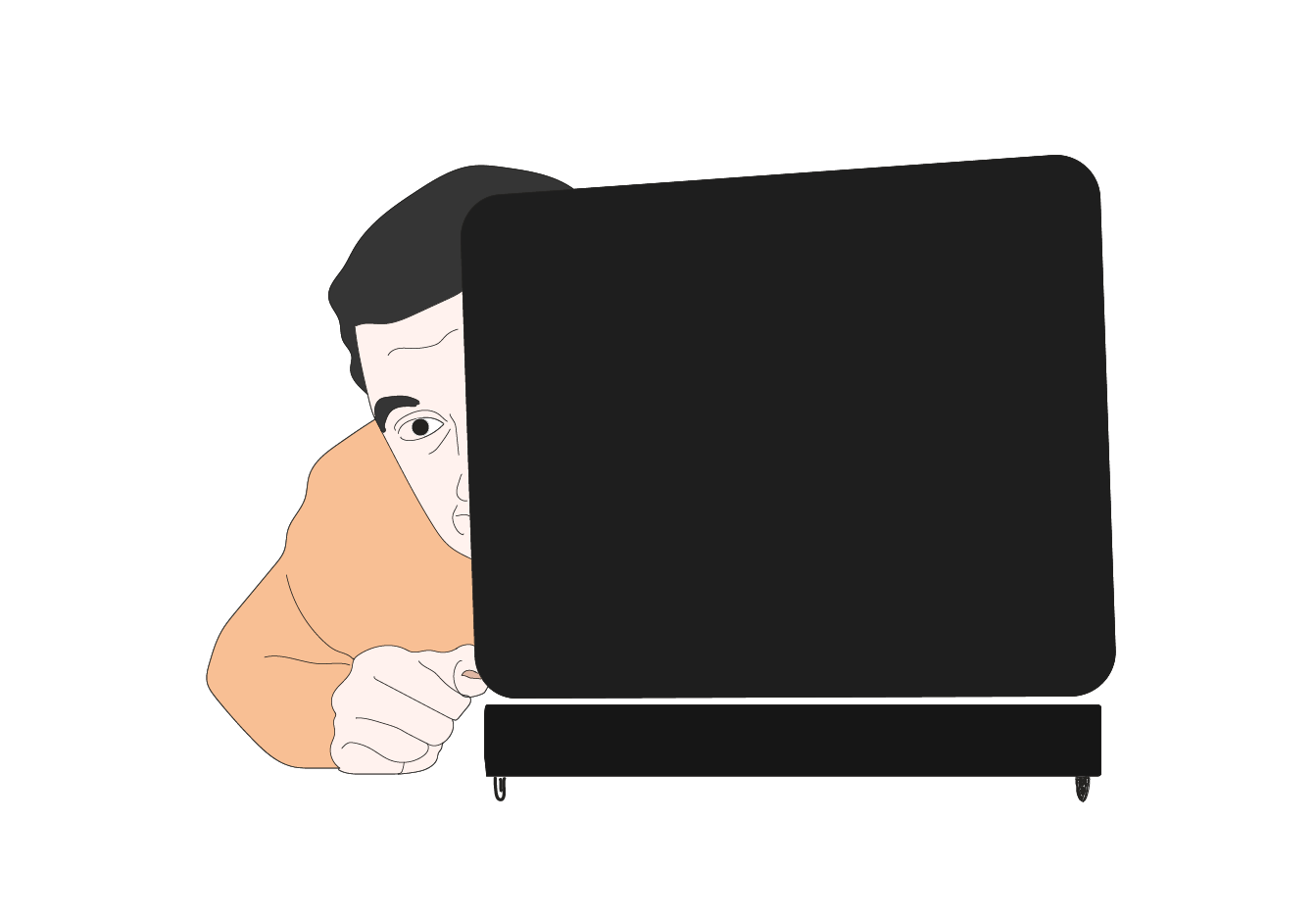 Man behind laptop